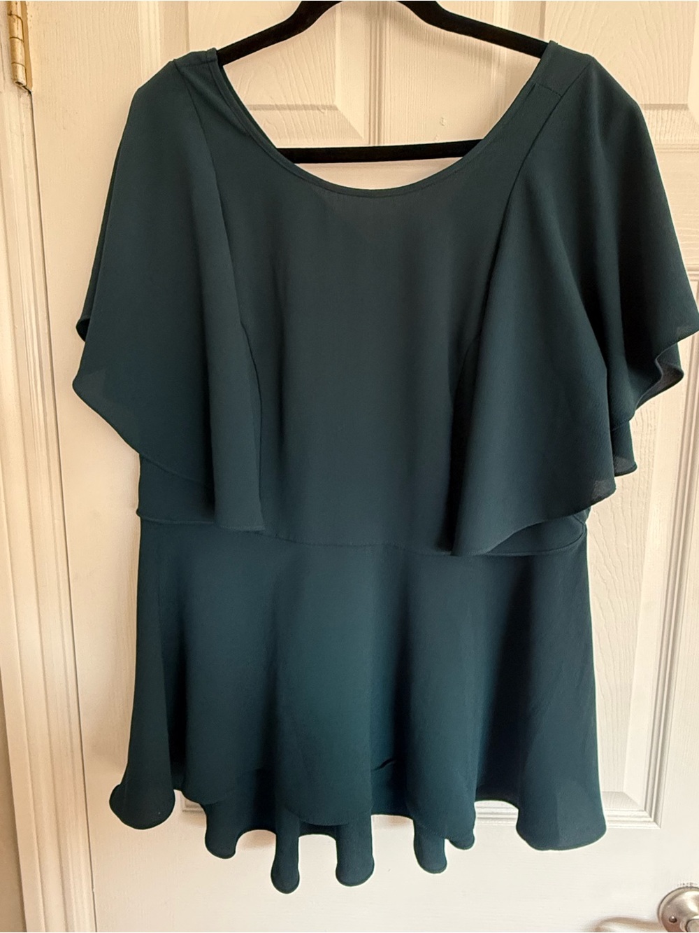 City Chic size 16  Dark Teal Flutter Sleeve Women's Top